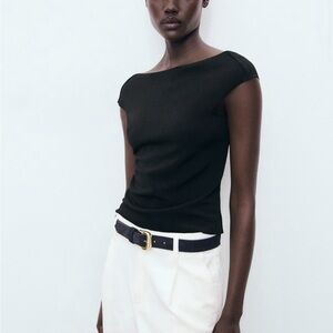 Mango Black Backless Top